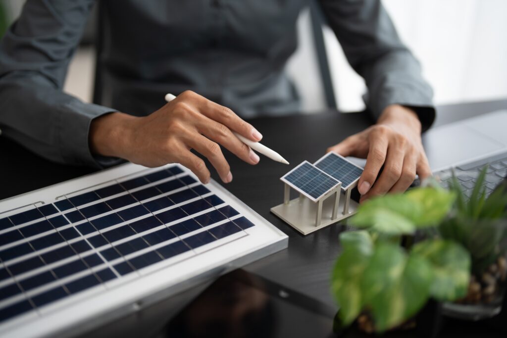 Solar,Panels,Green,Energy,Business,Man,Working,Green,Eco,Friendly